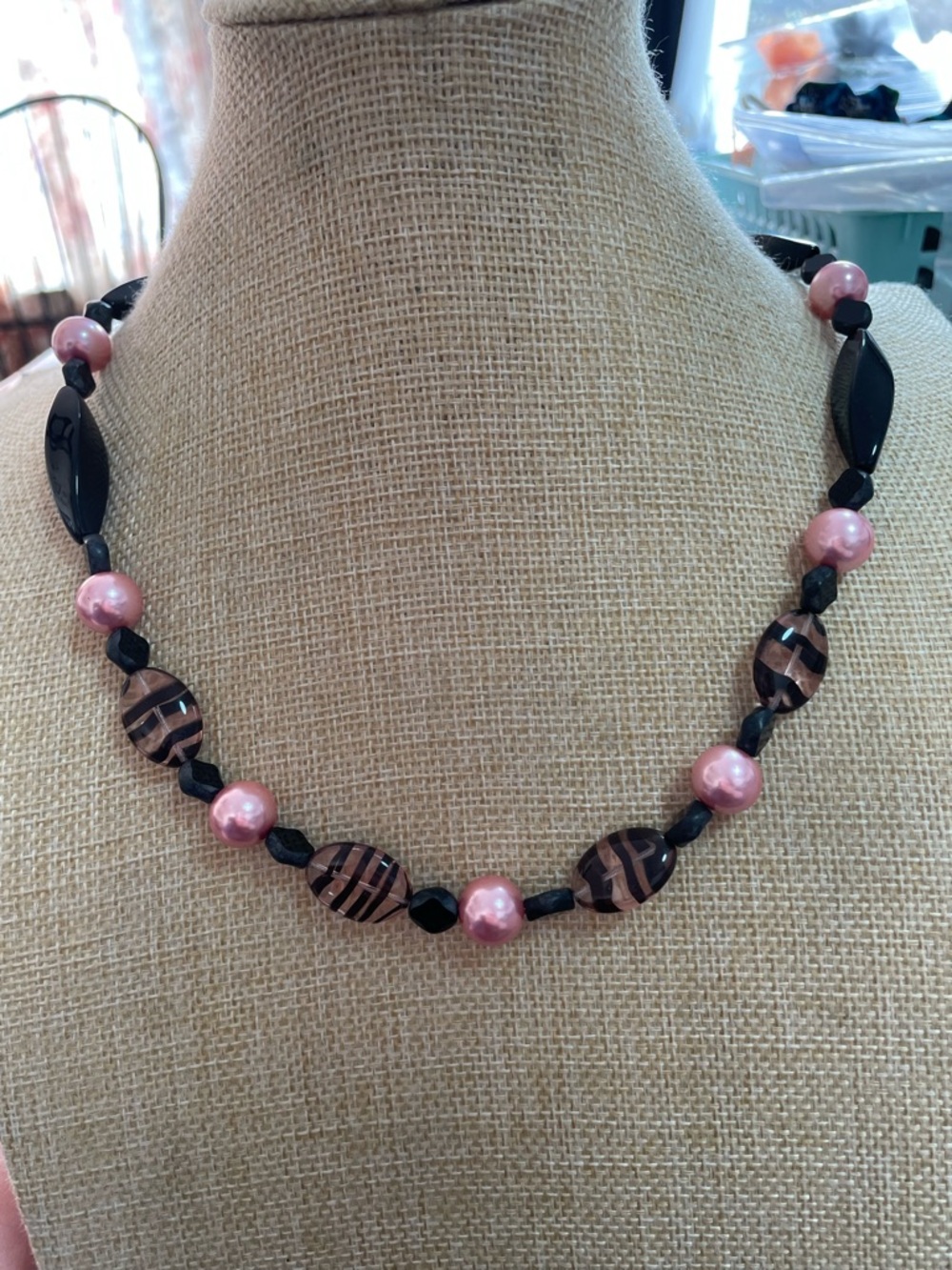 Artisan Vintage Beads and Art Glass Necklace.